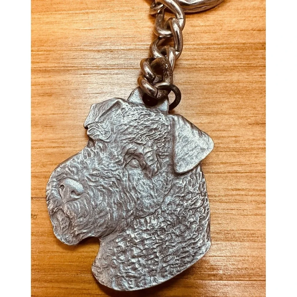 Vintage I Love My Welsh Terrier‎ Dog Keychain Rawcliffe Pewter 1982